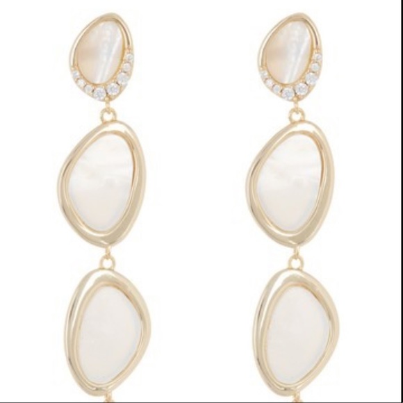 COPY - Argento Vivo Mother of Pearl Linear Drop Earrings - Picture 2 of 12